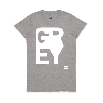 women's life in the grey tee - white print Thumbnail